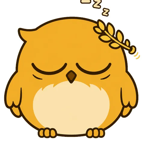 Asleep — Bubo sleeps only at the exact top